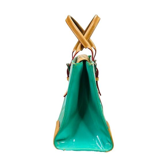 Dooney & Bourke Mint Green Patent Leather Janine Handbag - 12.5” x 9.5” x 6” - Picture 2 of 11